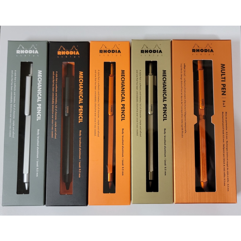 日本製 RHODIA scRipt 六角軸 金屬桿 原子筆 自動鉛筆 圓珠筆 限定金 經典橘 0.5 0.7mm | 蝦皮購物