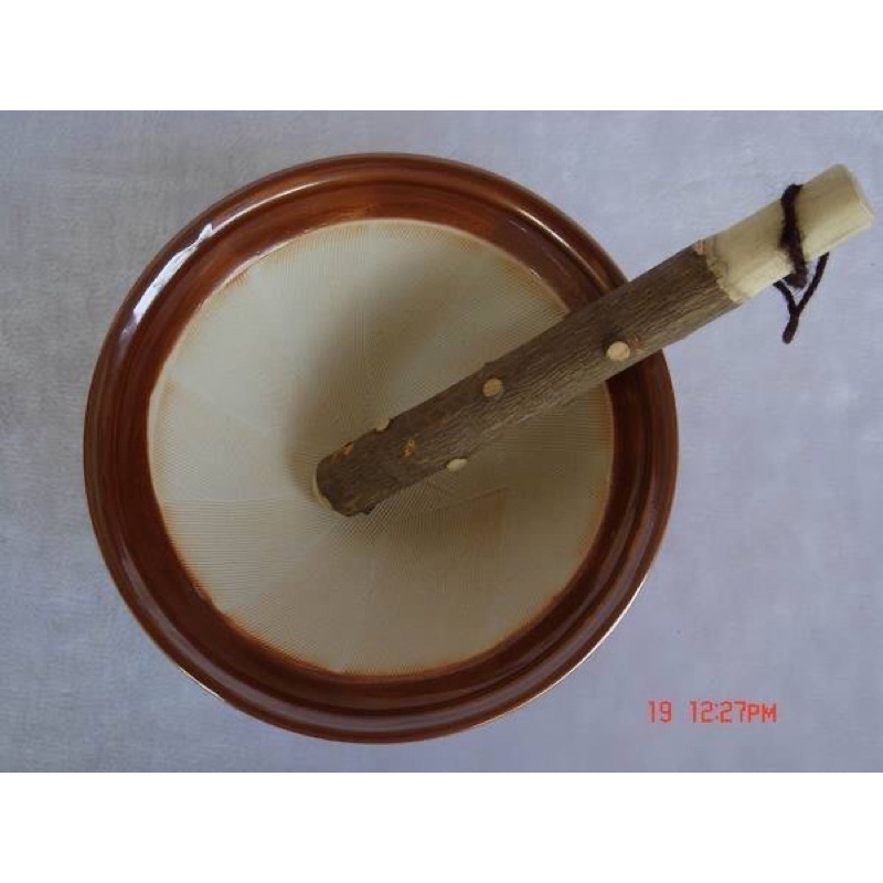 鍋碗瓢盆餐具日本進口7寸磨缽(可磨山藥.芝麻.擂茶.磨粉磨泥)--附木棒
