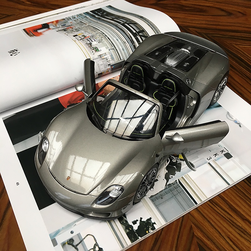{關注有禮}沙沙汽車模型Welly威利 1:18 保時捷918 Spyder敞篷跑車合金收藏 71PN