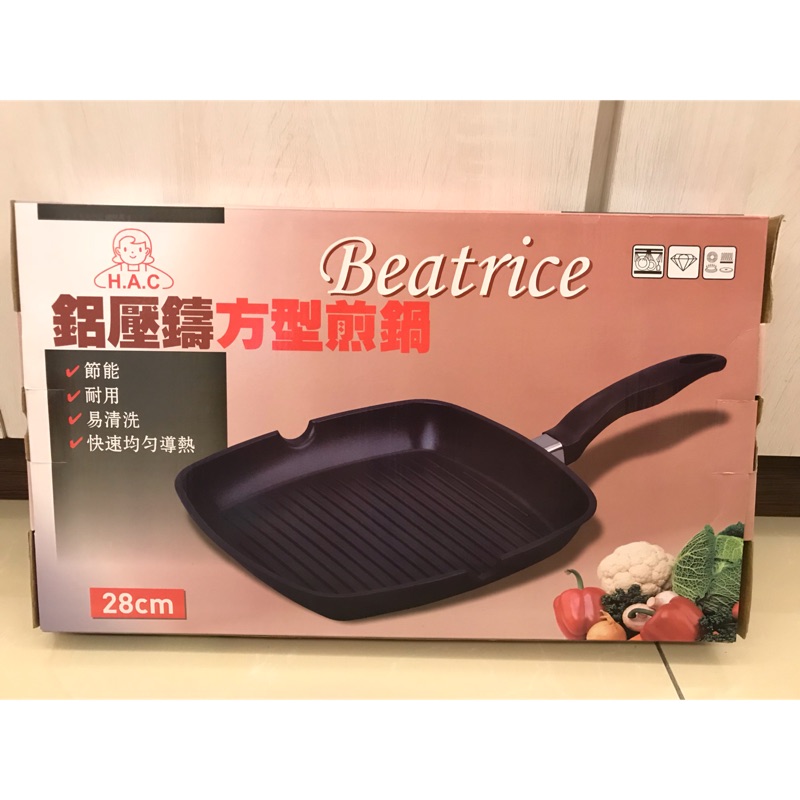 Beatrice 鋁壓鑄方型平煎鍋28cm 蝦皮購物