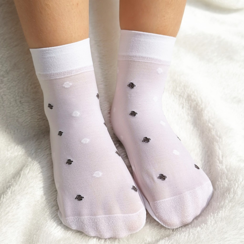 夏季女童襪子可愛圓點水晶絲綢兒童襪子兒童女嬰網眼透氣彈力蕾絲襪
