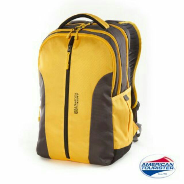 AT美國旅行者運動型後背包  筆電包 運動背包 後背包(黃)15吋13吋雙肩包 登山包