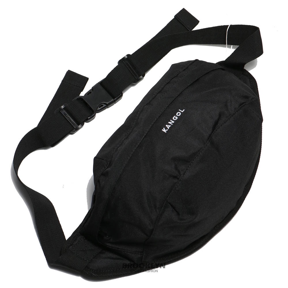 KANGOL 黑色 刺繡LOGO 腰包 側背包 隨身包 包包 (布魯克林) 6125578020