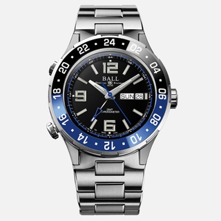 【BALL 波爾】Roadmaster 自體發光氣燈GMT鈦200米機械錶-黑麵40(DG3030B-S1CJ-BK)