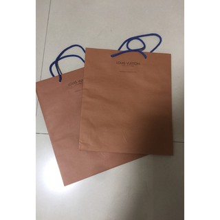 Louis Vuitton名牌紙袋 LV金色棕色褐色咖啡色印花紙袋送禮提袋