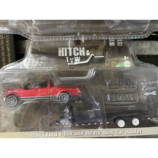 《模王》 1/64 美國綠光 模型合金車 福特F-150 &拖車
