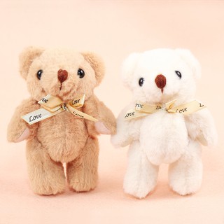 可愛迷你活動小熊一對 雙色一組 全身13公分 婚禮 佈置小物 小熊家族 泰迪熊專賣店