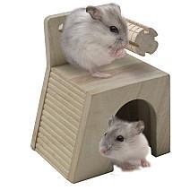 米可多寵物精品 日本Marukan 《HT-37》寵物鼠用 鼠鼠舒適屋附磨牙玩具座
