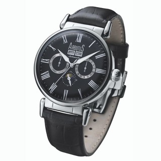 愛彼特ARBUTUS AR610SBB 三眼設計機械錶 多功能機械錶 真牛皮黑色錶帶 原廠公司貨