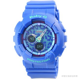 【CASIO】 卡西歐Baby-G 鬧鈴多時區雙顯錶-藍(台灣公司貨) / BA-120LP-2A