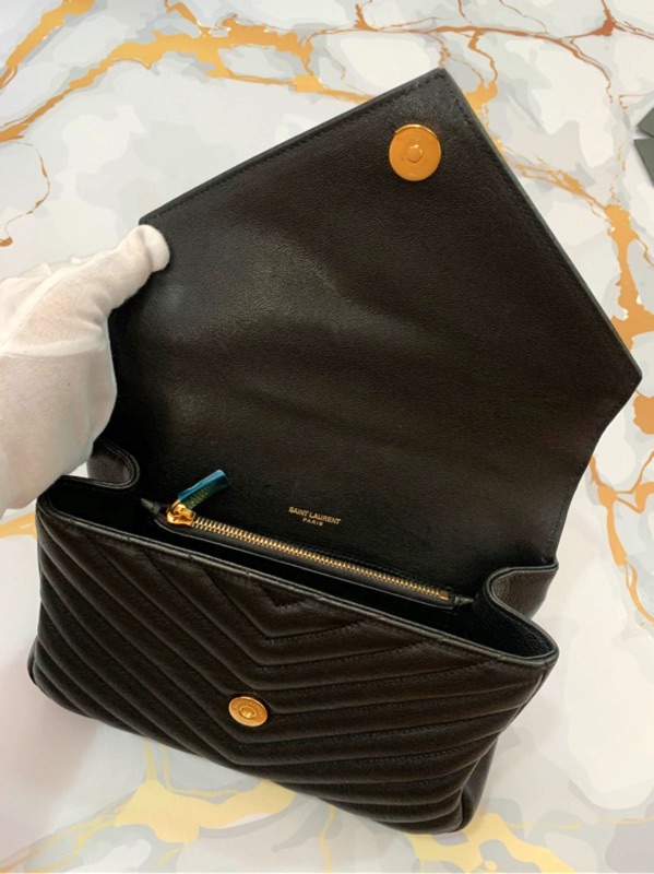 台南ysl 正品近全新二手學院包college 聖羅蘭鏈包鍊包包包包側背包斜背包黑金woc 蝦皮購物