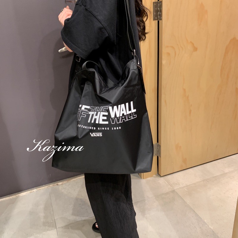 Kazima｜Vans Off The Wall Logo 購物袋 手提袋 托特包 兩用 肩背包 側背包 手提包 黑色