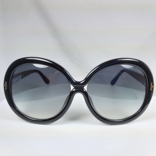『逢甲眼鏡』TOM FORD 太陽眼鏡 全新正品 亮面黑膠圓框 漸層黑鏡面 經典8字鏡梁【TF388F 01B】
