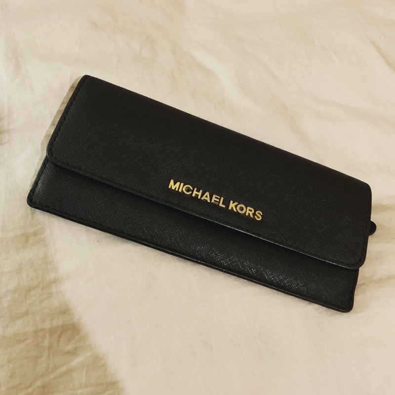 Michael Kors MK 黑色防刮扁長夾