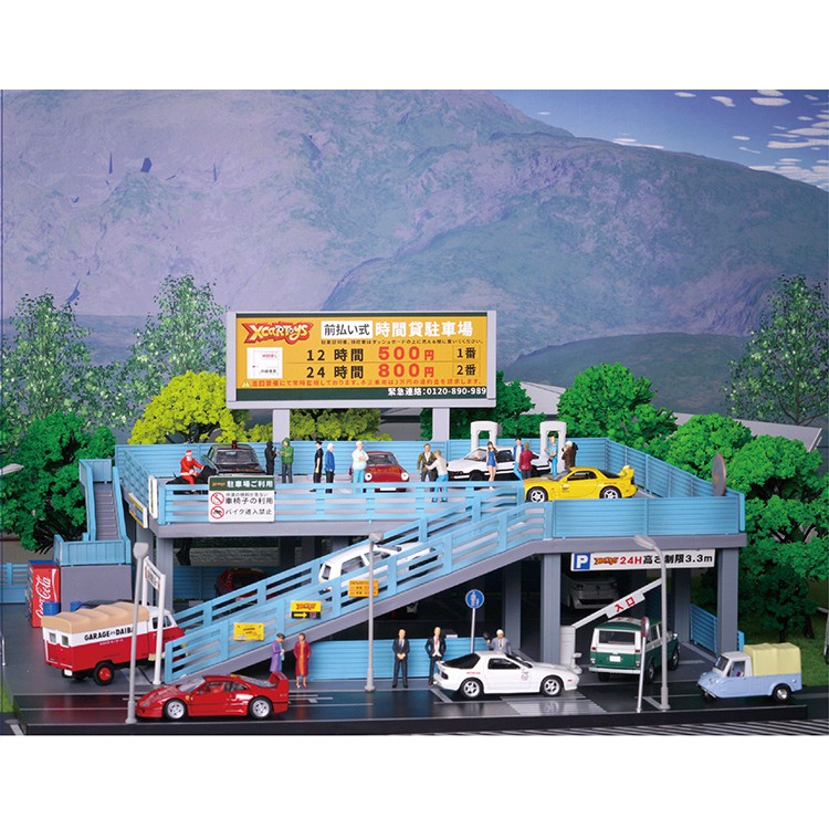 【M.A.S.H】現貨特價 拓意 1/64 日式 雙層停車場 頭文字D 場景 (不含車模)