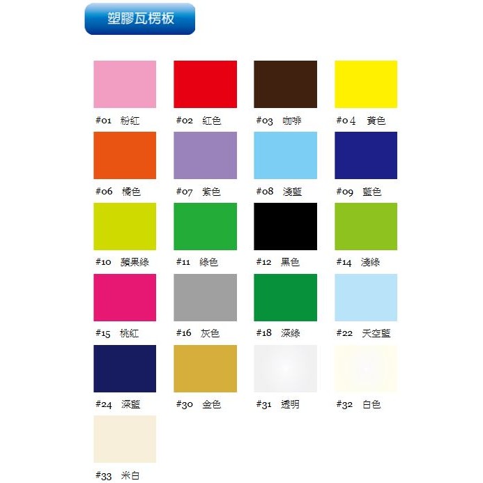 【文具通】彩色 塑膠 瓦楞板 PP A4 約210x297x3mm 單色8片裝不可混色 共21色 H901