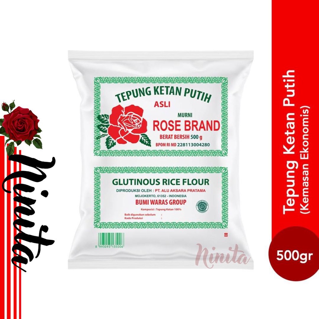 🌹Tepung Ketan Rose Brand (Kemasan Ekonomis) - 500 Gr 印尼 糯米粉
