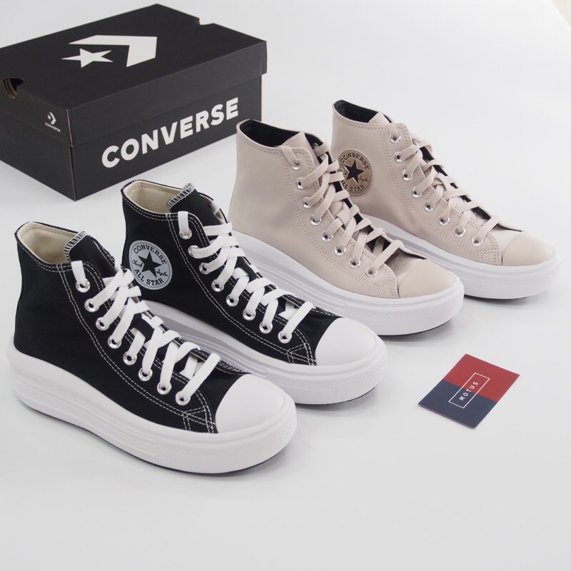 Motus| Converse Chuck Taylor Move 厚底 增高 黑白 煙粉 帆布鞋 568497C