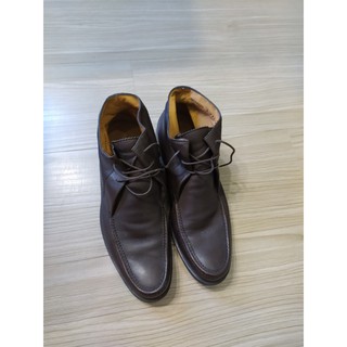 8成新BALLY 咖啡真皮皮鞋 高筒9號 10號 9號半 10US 9EU義大利製SHERWOOD 正品精品名牌男二手