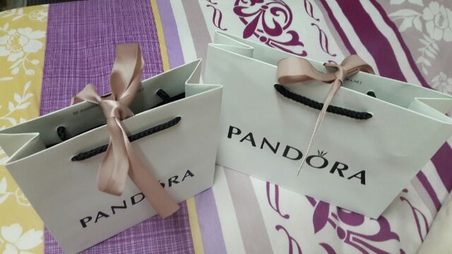 PANDORA 潘朵拉長條形中型+小型正方型，禮物袋 紙提袋，美國版 justgold 鎮金店禮物提袋