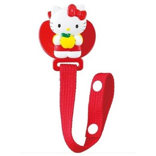 Hello Kitty凱蒂貓造型塑膠防落夾 -紅 蘋果 .圍兜夾 奶嘴夾 玩具夾 棉被夾4971404305847