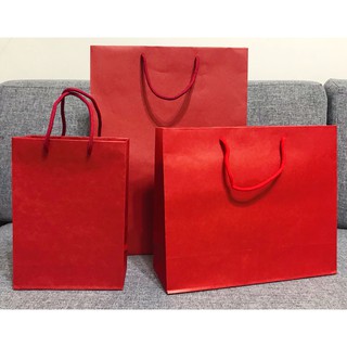 （現貨）精美紅色手提紙袋 素色 禮品提袋 紙袋 禮物紙袋 手提袋 袋子 禮物 禮物包裝 送禮 禮盒 禮盒紙袋 包奘紙袋