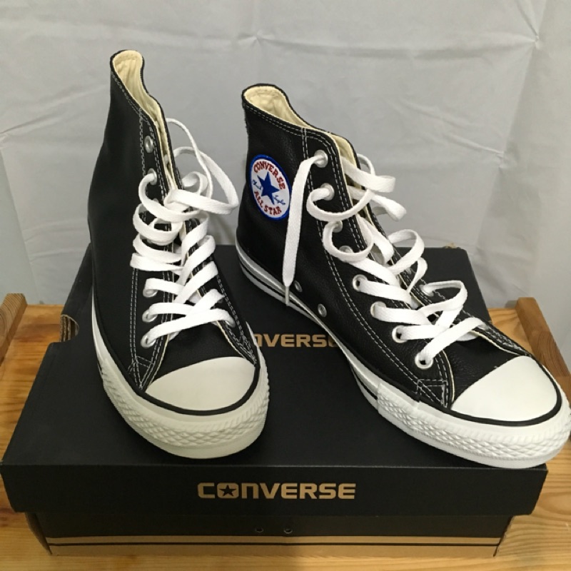 【全新正品】Converse 1S581 All star 黑色高筒/ 荔枝皮/ 電繡藍標/ 26CM/EUR 41