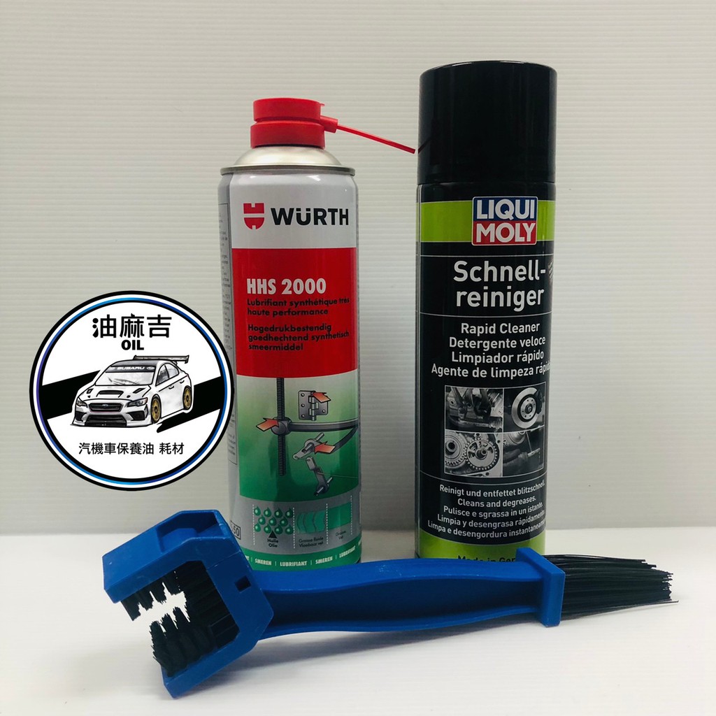 油麻吉 附發票 WURTH HHS2000 濕式潤滑油 LIQUI MOLY 快速清潔劑 GOGORO