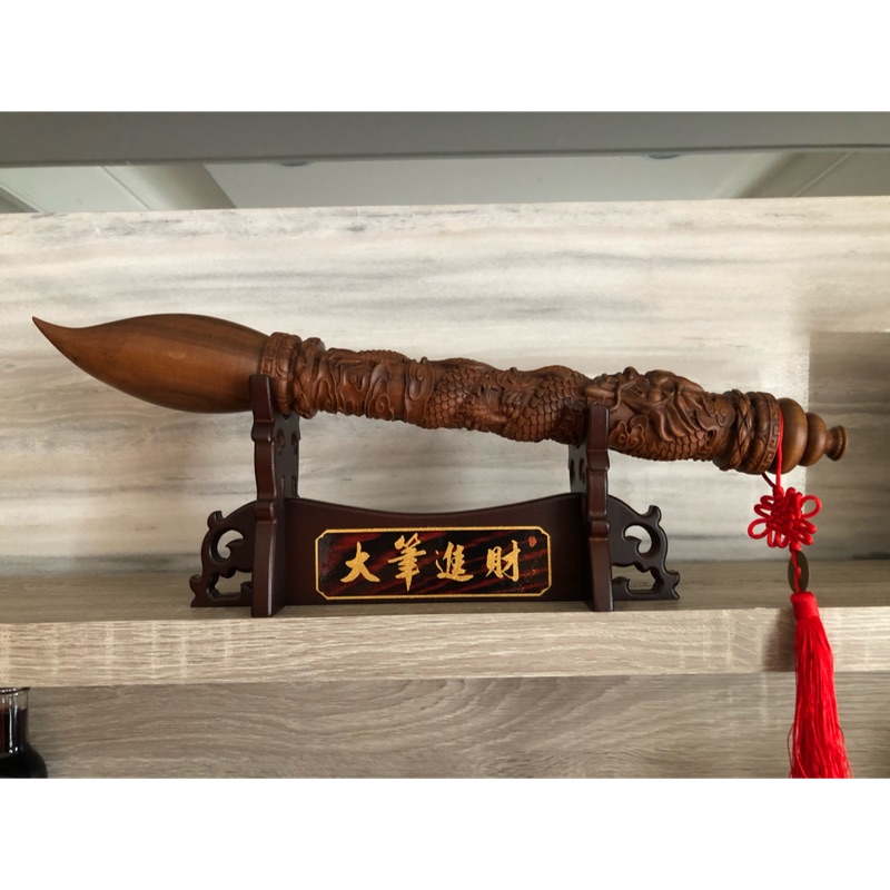 台灣肖楠木-龍筆完美雕工、重油料帶虎斑蚊、龍頭龍尾雕刻細致、