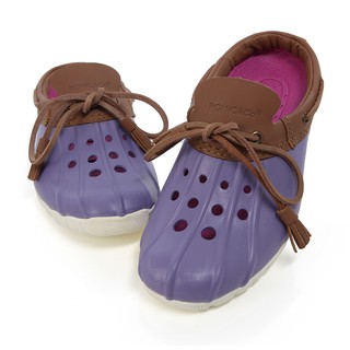 美國加州 PONIC&Co. CODY 防水輕量 洞洞半包式拖鞋 雨鞋 紫色 男女 休閒鞋 懶人鞋 真皮流蘇 環保膠鞋