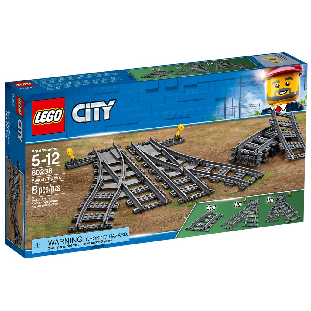 【樂GO】樂高 LEGO 60238 CITY系列 分叉路軌道 火車軌道 列車軌道 分叉路軌 原廠正版
