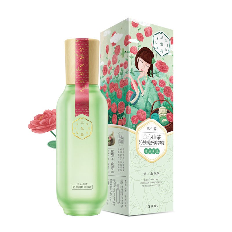 現貨 百雀羚爽肤水三生花金心山茶沁肤润妍美容液100ml补水保湿提亮女 蝦皮購物