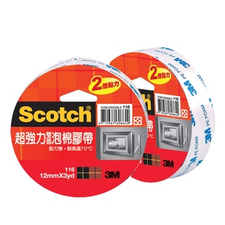 3M Scotch 超強力雙面泡棉膠帶 多種尺寸 /捲 116