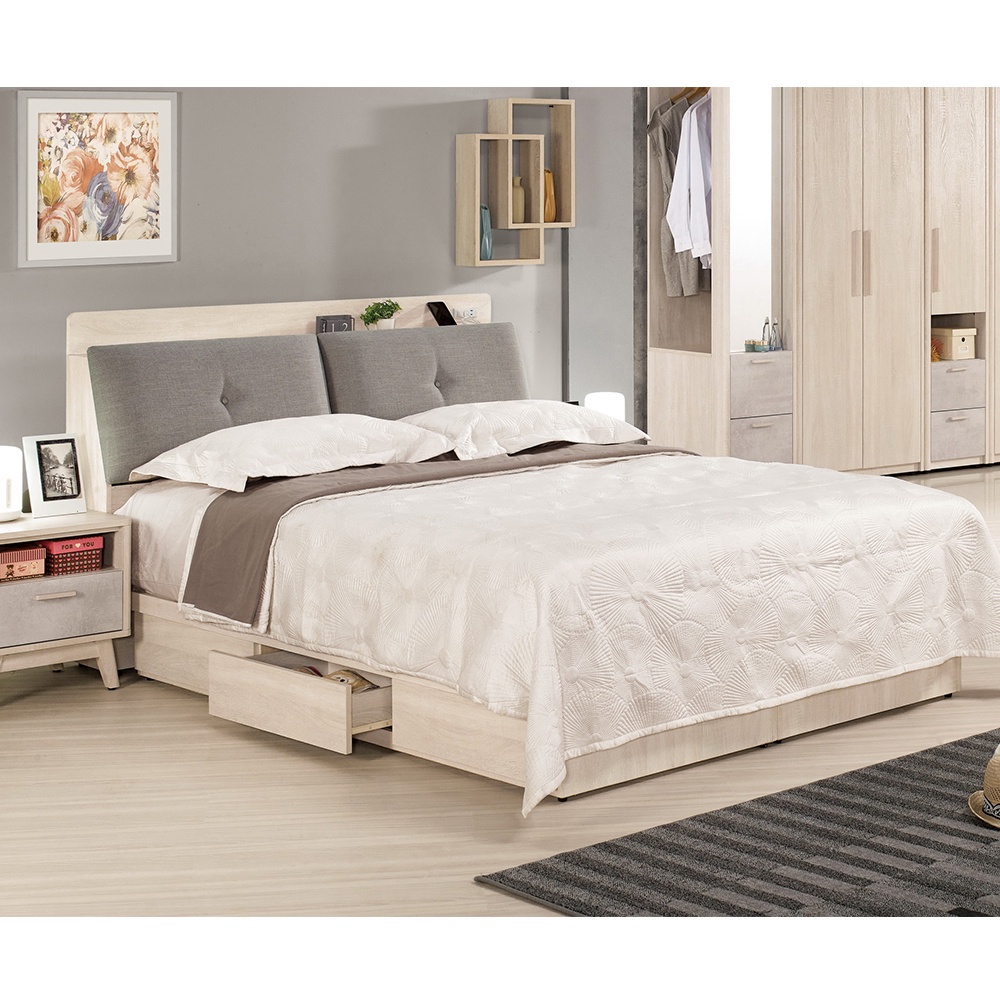obis 床 床架 雙人床 漢斯5尺被櫥式雙人床/標準雙人床