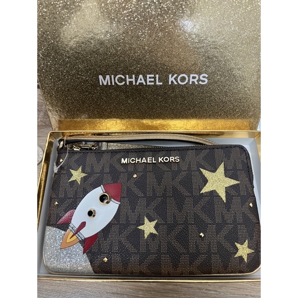 Michael Kors MK 火箭造型 拉鍊手拿包 附盒子無紙袋