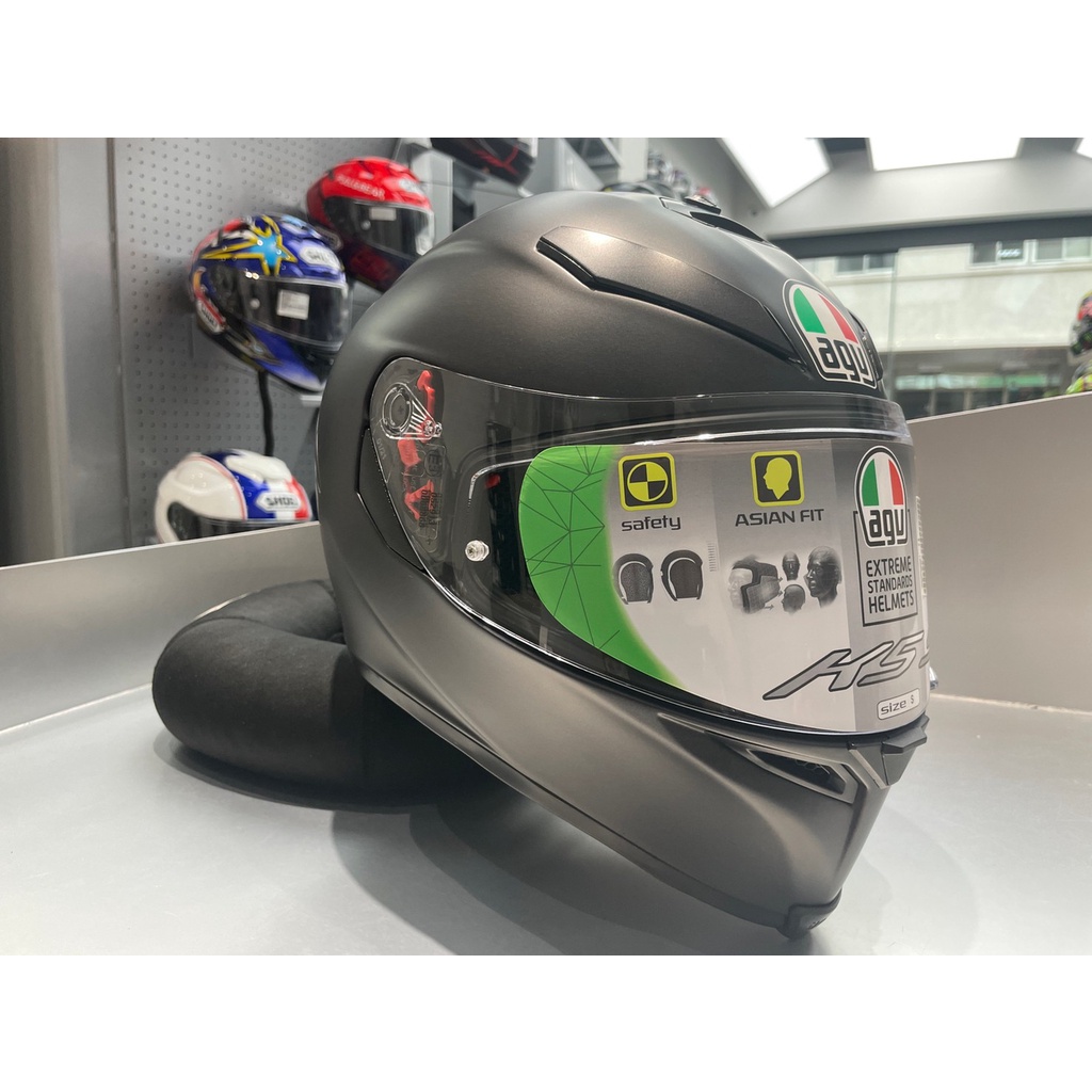 『Riderment』實體店面 ✨現貨✨AGV K5S Black 消光黑 全罩式安全帽AGV 亞洲版 複合纖維 內墨鏡