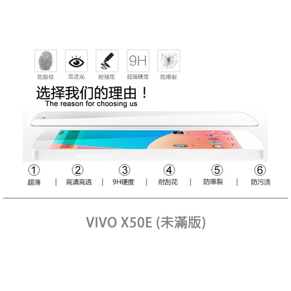 VIVO X50e 未滿版 半版 不滿版 非滿版 玻璃貼 鋼化膜 9H 2.5D