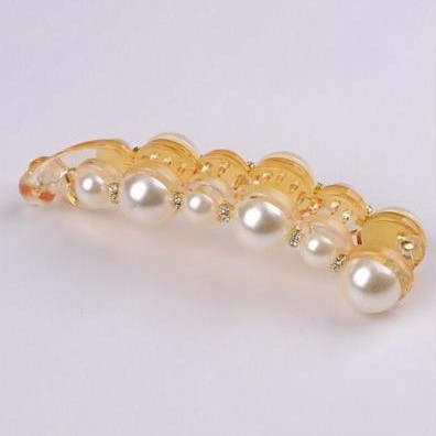 【現貨】韓國新款大號珍珠鑲鑽簡約馬尾夾香蕉夾髮夾抓夾