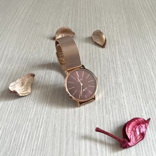 韓國JULIUS聚利時手錶 酒紅x玫瑰金米蘭帶款
