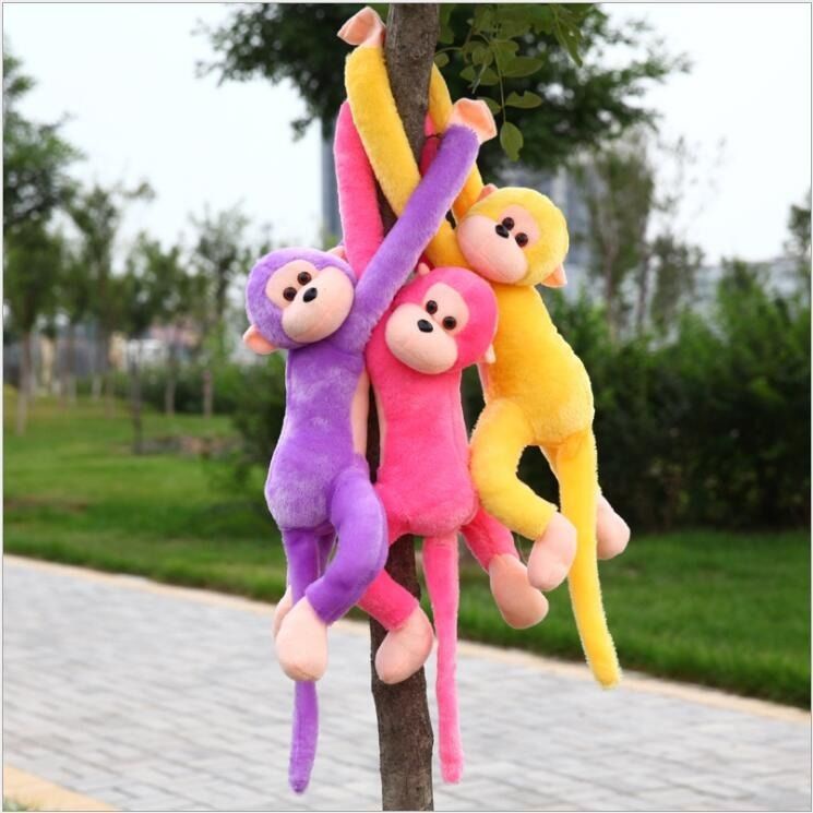 母嬰 精選 熱買 趣味 會叫的七彩長臂猴子電動防撞趴猴公仔掛窗簾小吊猴毛絨玩具布娃娃