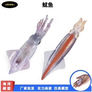 （3款高品質畫工）模擬 魷魚 章魚 烏賊 透抽 花枝 海底世界 動物模型 野生動物 兒童玩具 益智 公仔 SPG