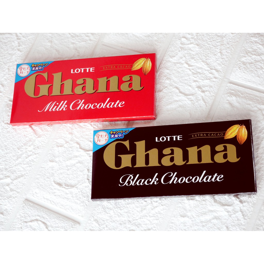 【EV story】LOTTE 樂天 Ghana 加納 牛奶巧克力 黑巧克力 黑巧克力片 巧克力 巧克力片 可可