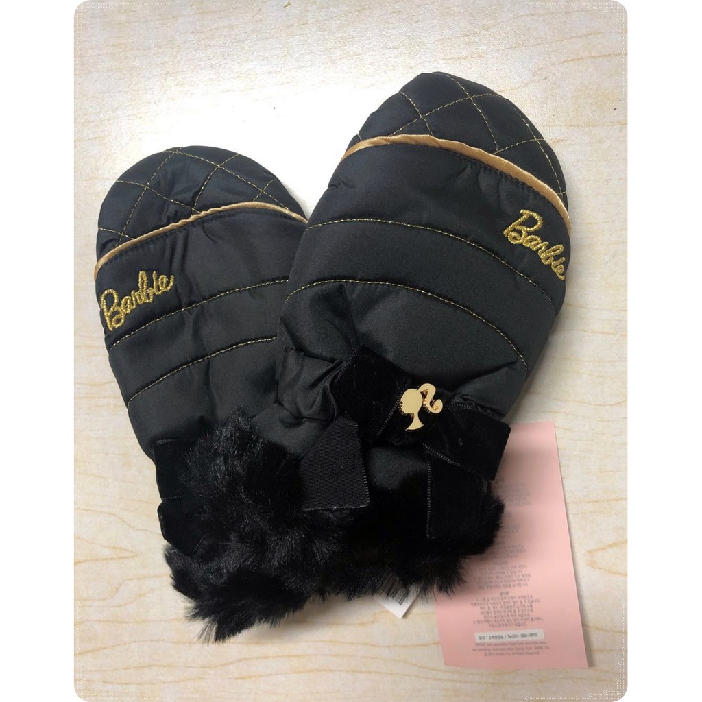 現貨立即寄 兒童黑色蝴蝶結氣質防水防寒手套 出口韓國 幼童手套 兒童手套 保暖手套 童手套 手套