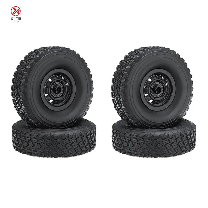 4件 RC汽車輪胎輪胎輪轂升級適用於MN D90 D91 D99 MN99S WPL C14 C24RC汽車備件配件