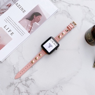女士瘦身細款真皮錶帶 適用於Apple watch 9 8 7 6 5 SE蘋果錶帶iwatch 45mm 41mm