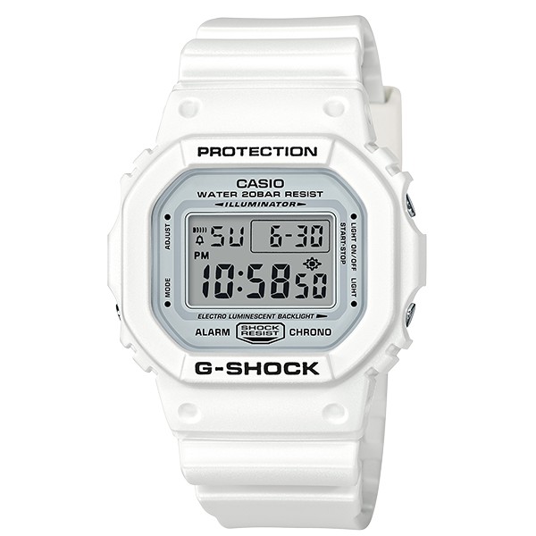 CASIO G-SHOCK 夏季純白運動腕錶(DW-5600MW-7