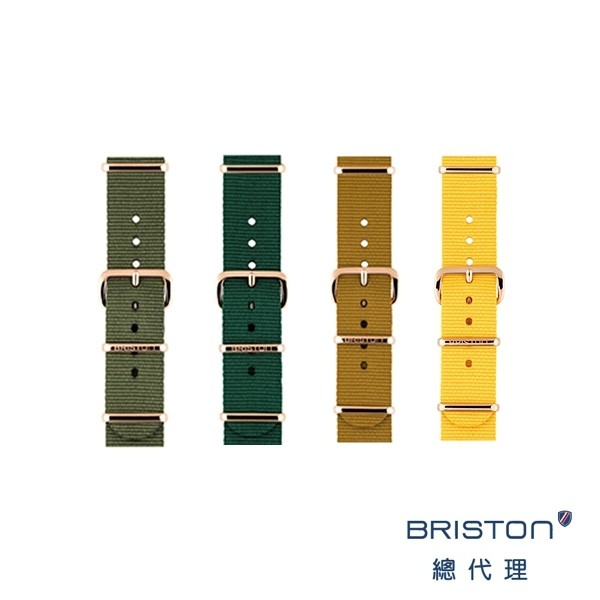 BRISTON 帆布錶帶 18mm 230mm 玫瑰金扣 NATO 可替換 小方糖錶款適用