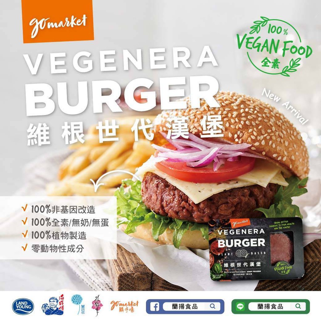 【萬象極品】維根世代漢堡肉2片(全素)/未來肉/植物肉/漢堡排/約226g/盒