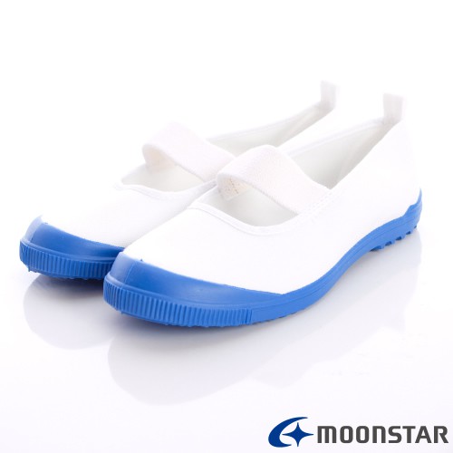 日本月星Moonstar機能童鞋 日本製室內鞋款 015白藍(中小童段)