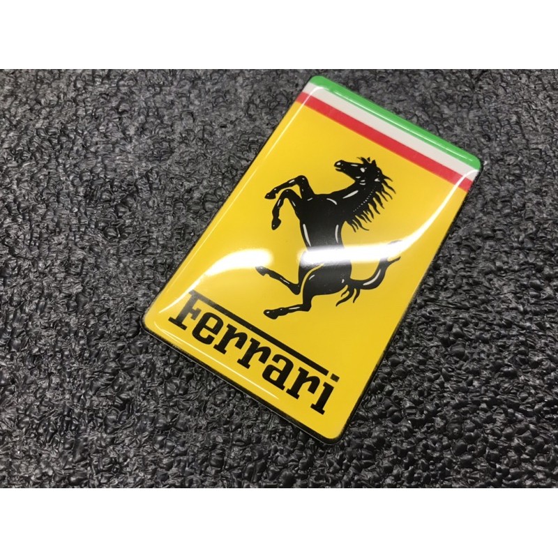 🔰 SJ Ferrari 法拉利 塑脂 防水 貼紙 LOGO 標誌 立體貼紙 造型 飾貼